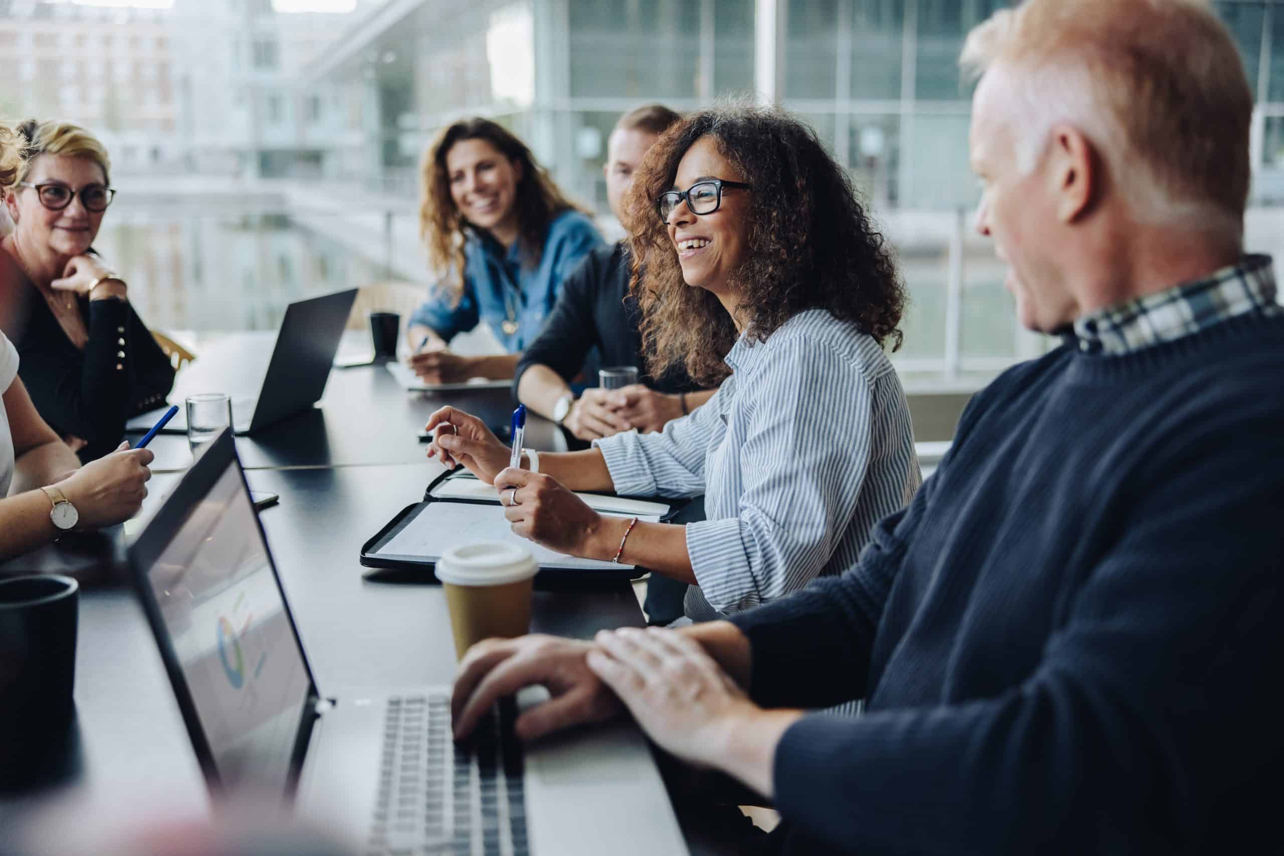 Multiracial business people having meeting
